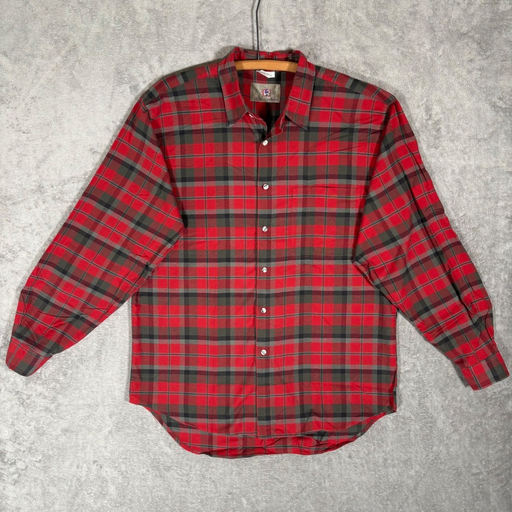 The Territory Ahead Mens XL Red Plaid Long Sleeve Button Down Cotton Shirt